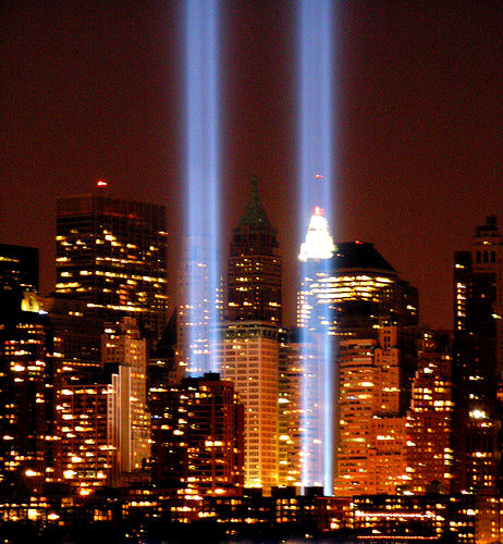 WTC Twin Columns of Light - from Flickr user Sister72